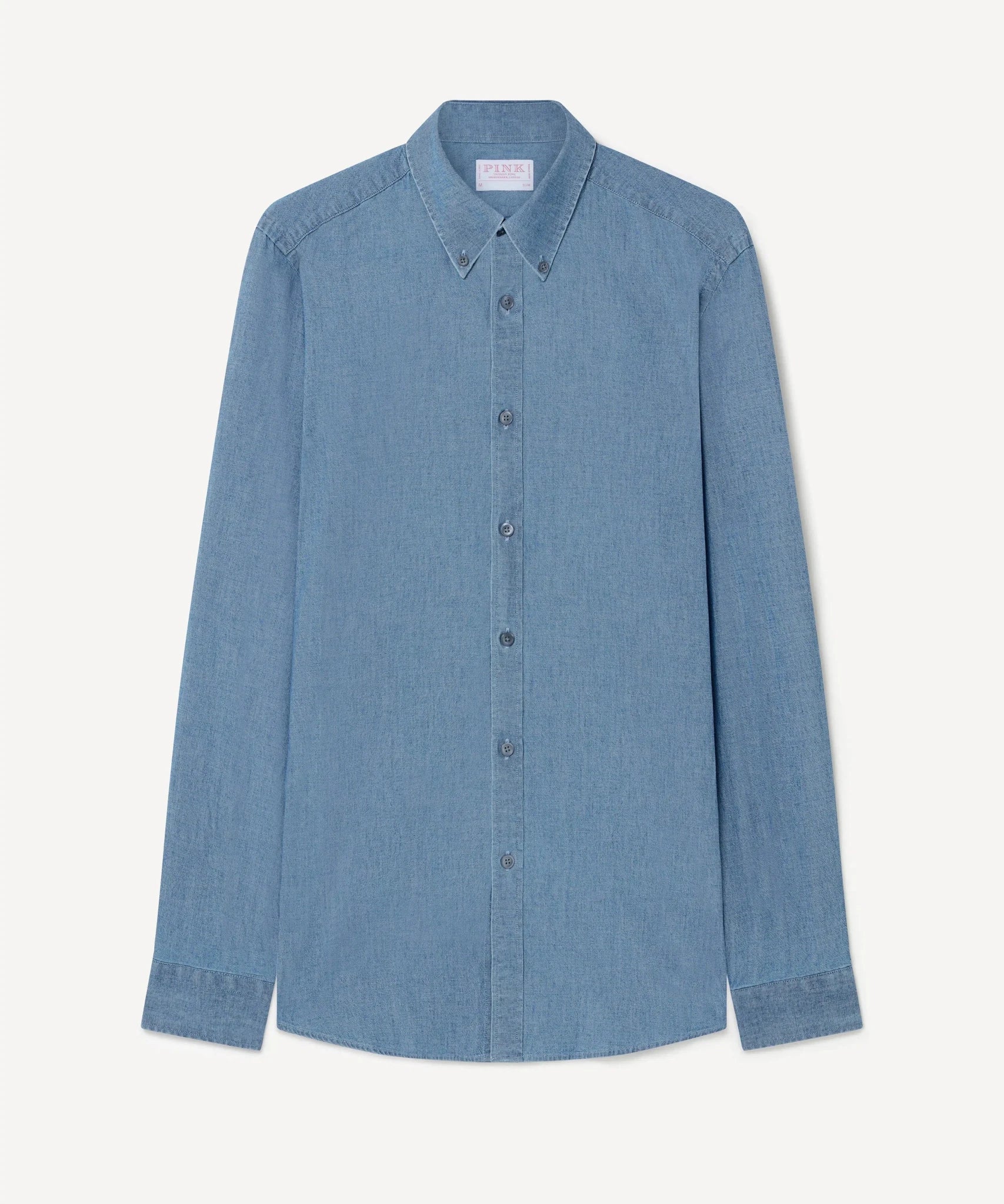 Thomas Pink Slim Fit Smart Casual Washed Chambray Shirts – Savile Row Menswear Outlet | Malford of London