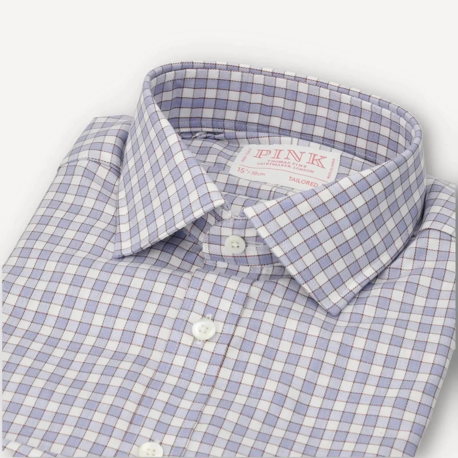 Thomas Pink Tailored Fit Check Formal Shirt Purple Multi – Savile Row Menswear Outlet | Malford of London
