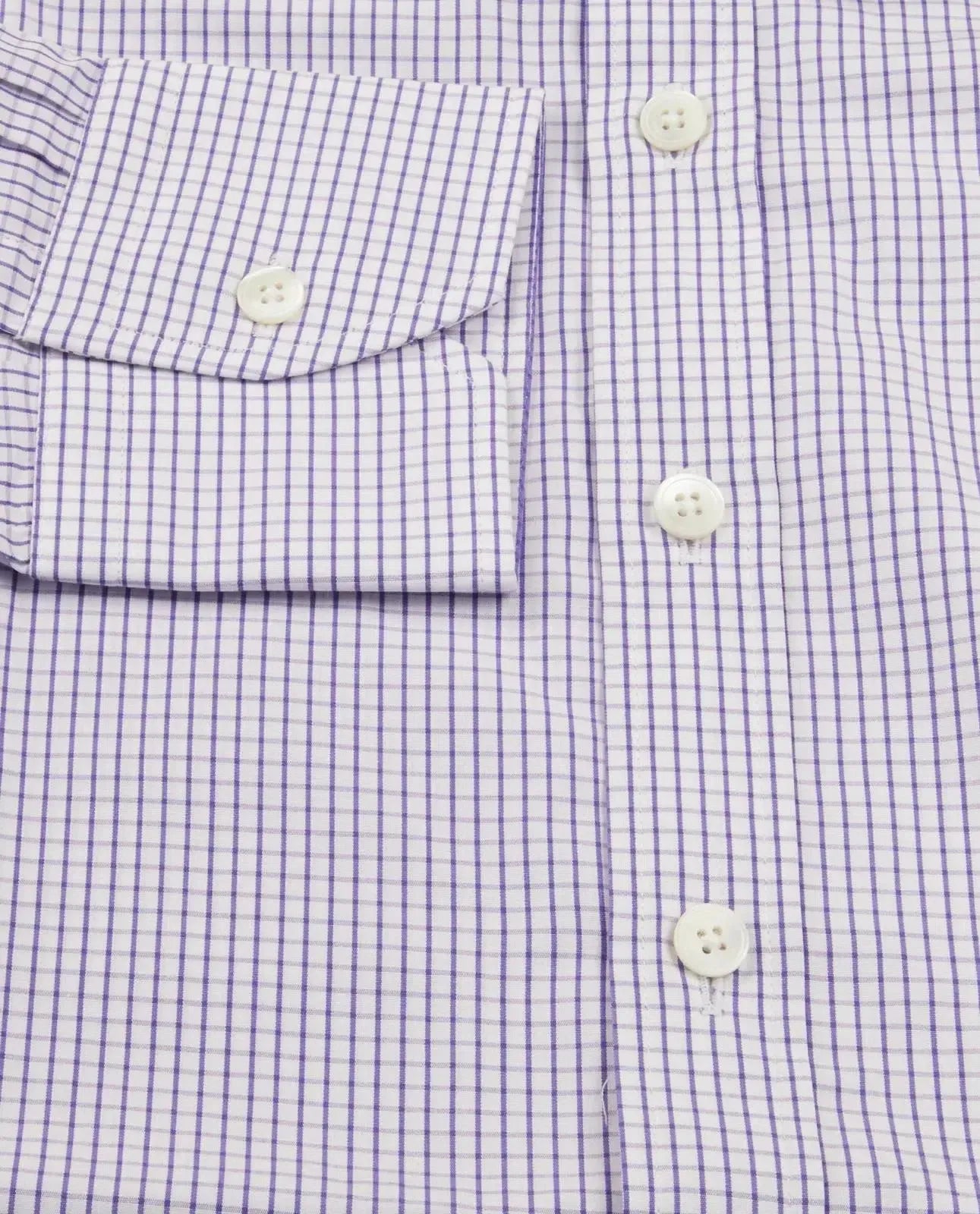 Thomas Pink Tailored Fit Check Formal Shirt Purple White – Savile Row Menswear Outlet | Malford of London