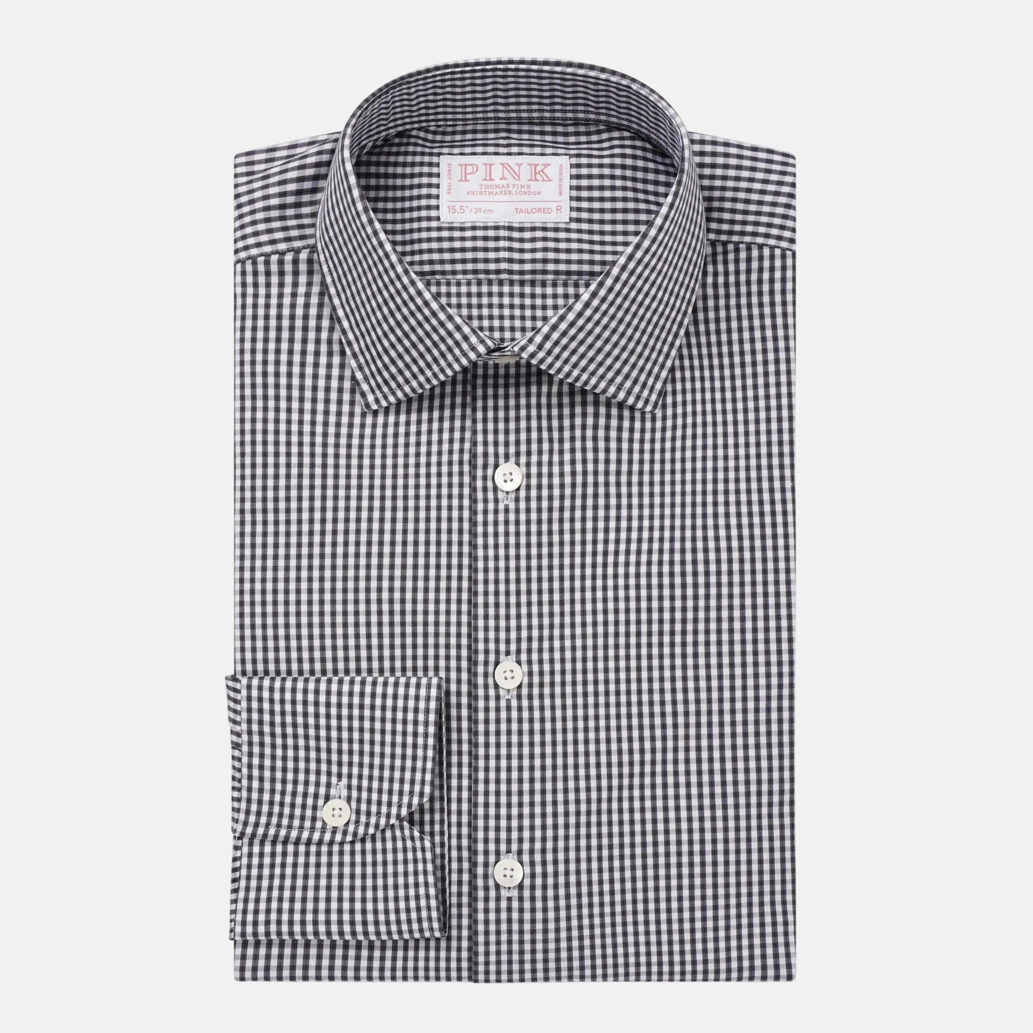 Thomas Pink Tailored Fit Formal Twill Micro Check Shirt