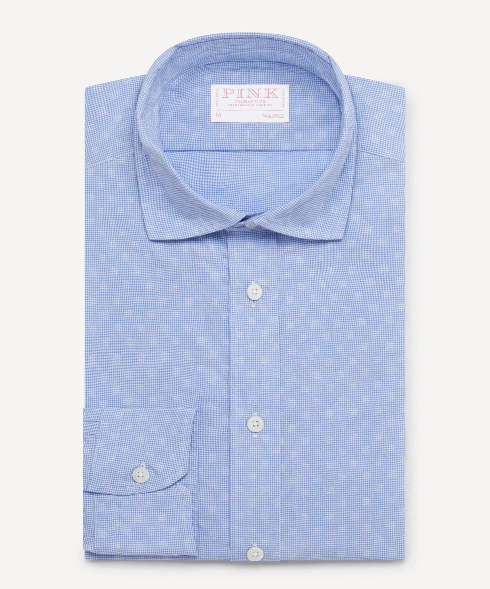 Thomas Pink Tailored Fit Smart Casual Micro Gingham Shirt – Savile Row Menswear Outlet | Malford of London