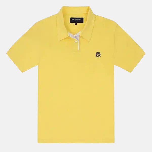 William Hunt Yellow Insert Polo with Contrast Collar – Tailored Menswear | Malford of London