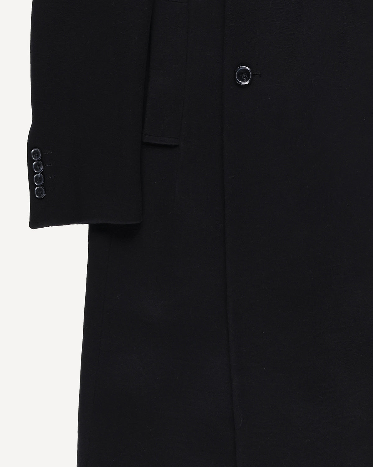 Kilgour Wool Cashmere Peak Lapel Overcoat-Black