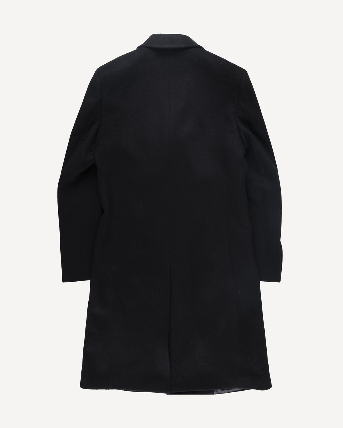 Kilgour Wool Cashmere Peak Lapel Overcoat-Black