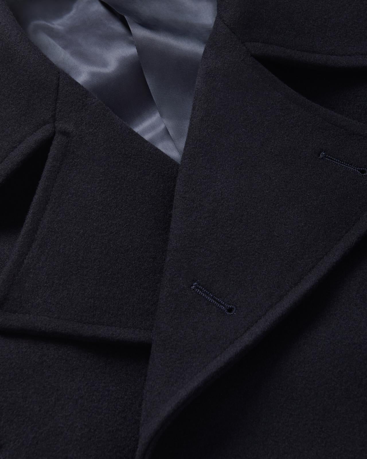 Bernard Weatherill Double Breasted Wool Peacoat Navy Blue