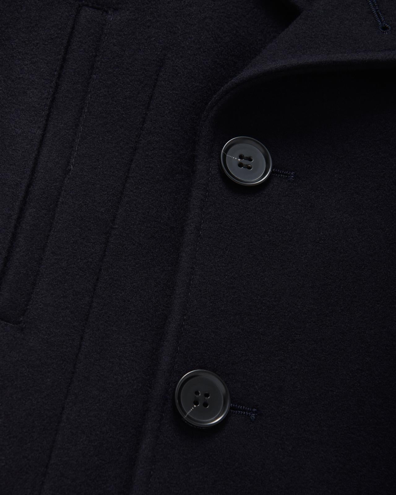 Bernard Weatherill Double Breasted Wool Peacoat Navy Blue