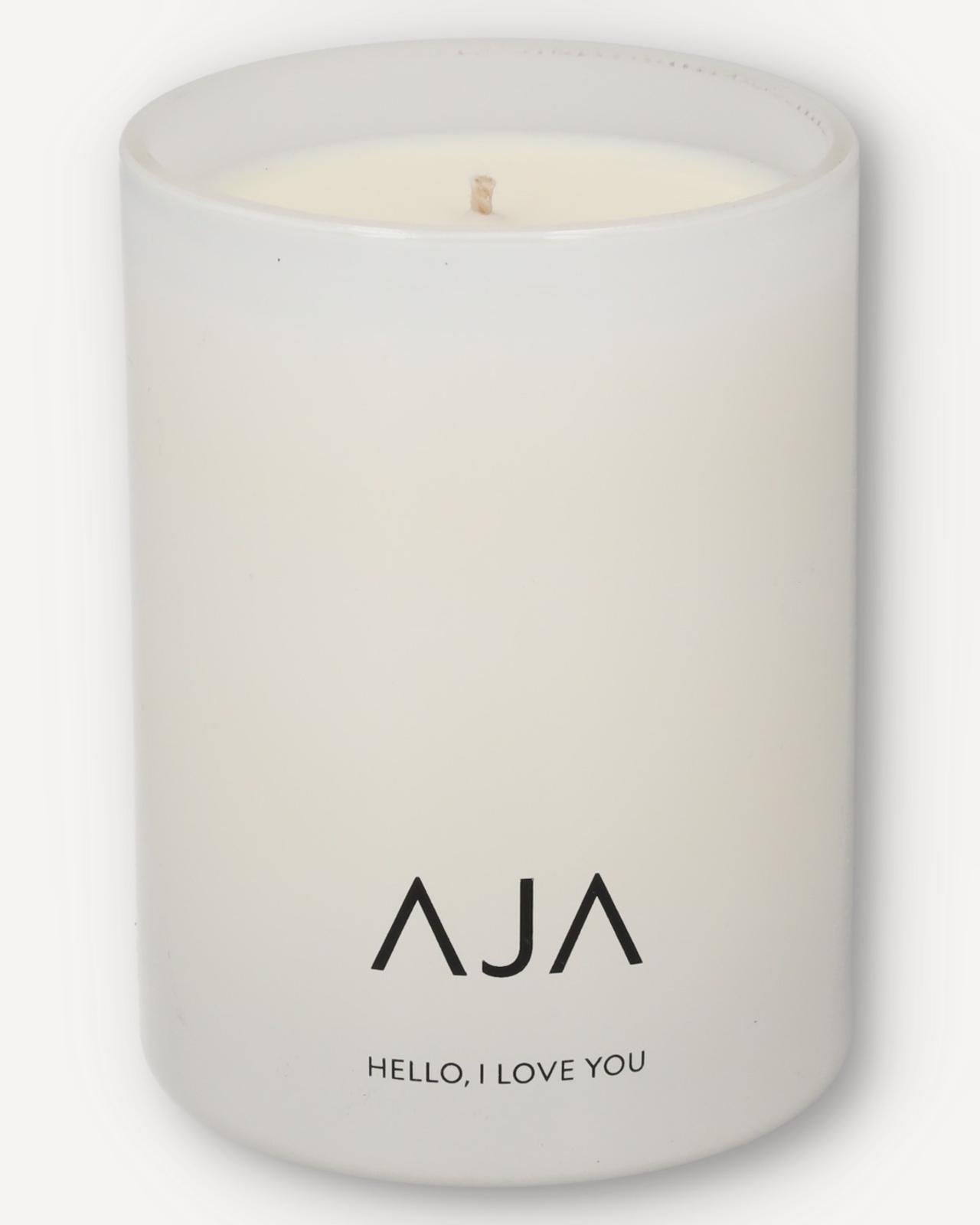 AJA BOTANICALS Hello, I Love You Single Wick Candle - White