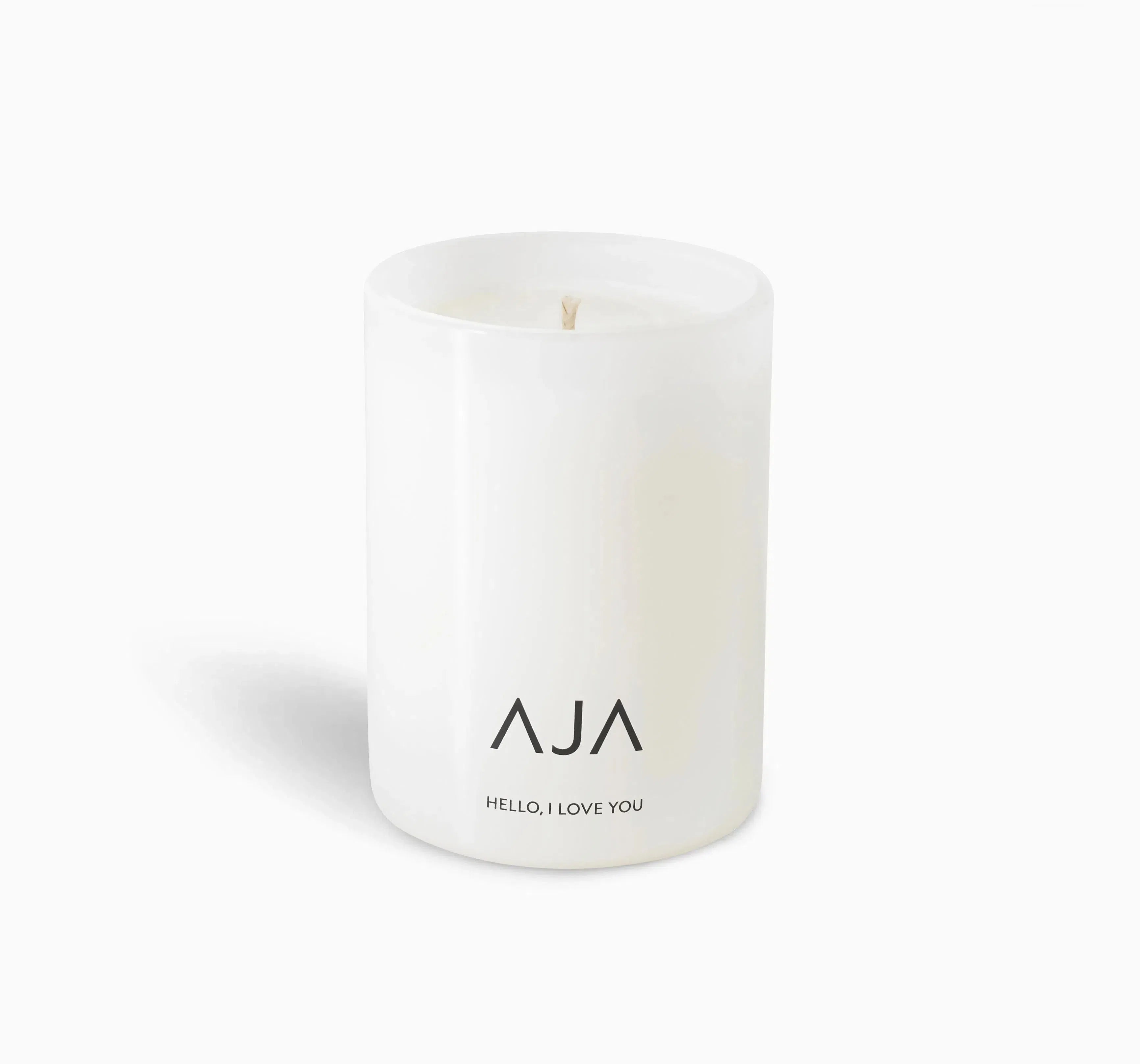 AJA BOTANICALS Hello, I Love You Single Wick Candle - White-MALFORD OF LONDON SAVILE ROW MENSWEAR OUTLET