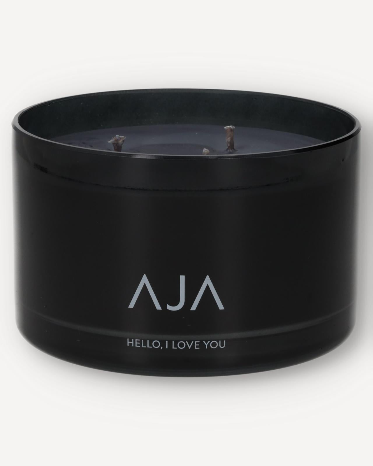 AJA BOTANICALS Hello, I Love You Three Wick Candle - Black-MALFORD OF LONDON SAVILE ROW MENSWEAR OUTLET