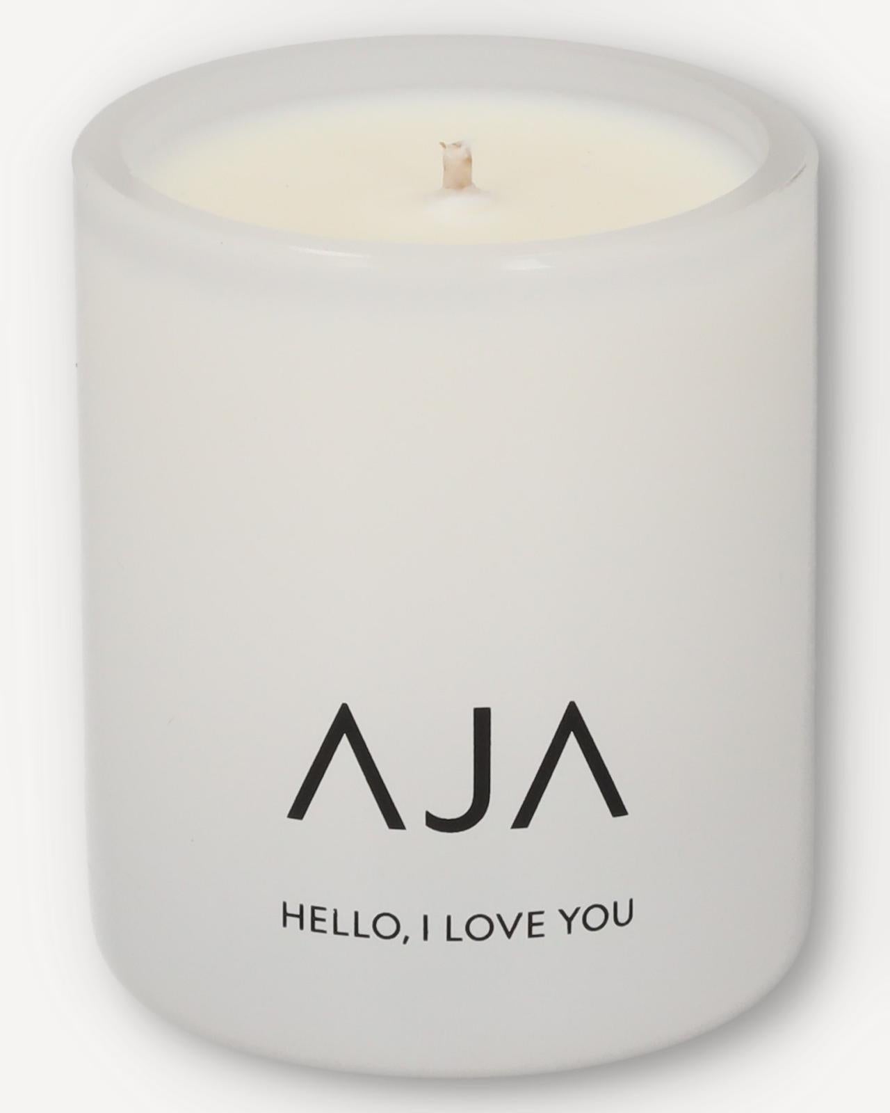 AJA BOTANICALS Hello, I Love You Votive Candle - White-MALFORD OF LONDON SAVILE ROW MENSWEAR OUTLET