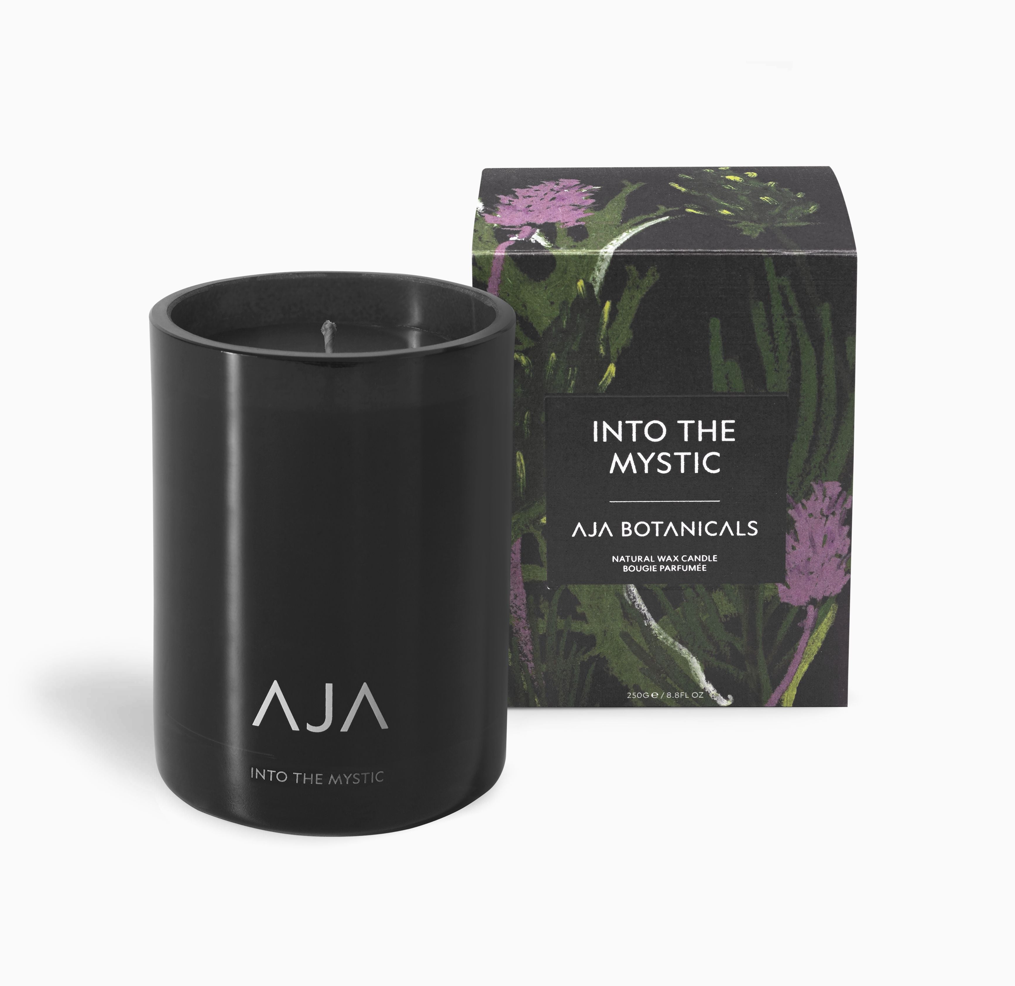 AJA BOTANICALS Into The Mystic Single Wick Candle - Black-MALFORD OF LONDON SAVILE ROW MENSWEAR OUTLET