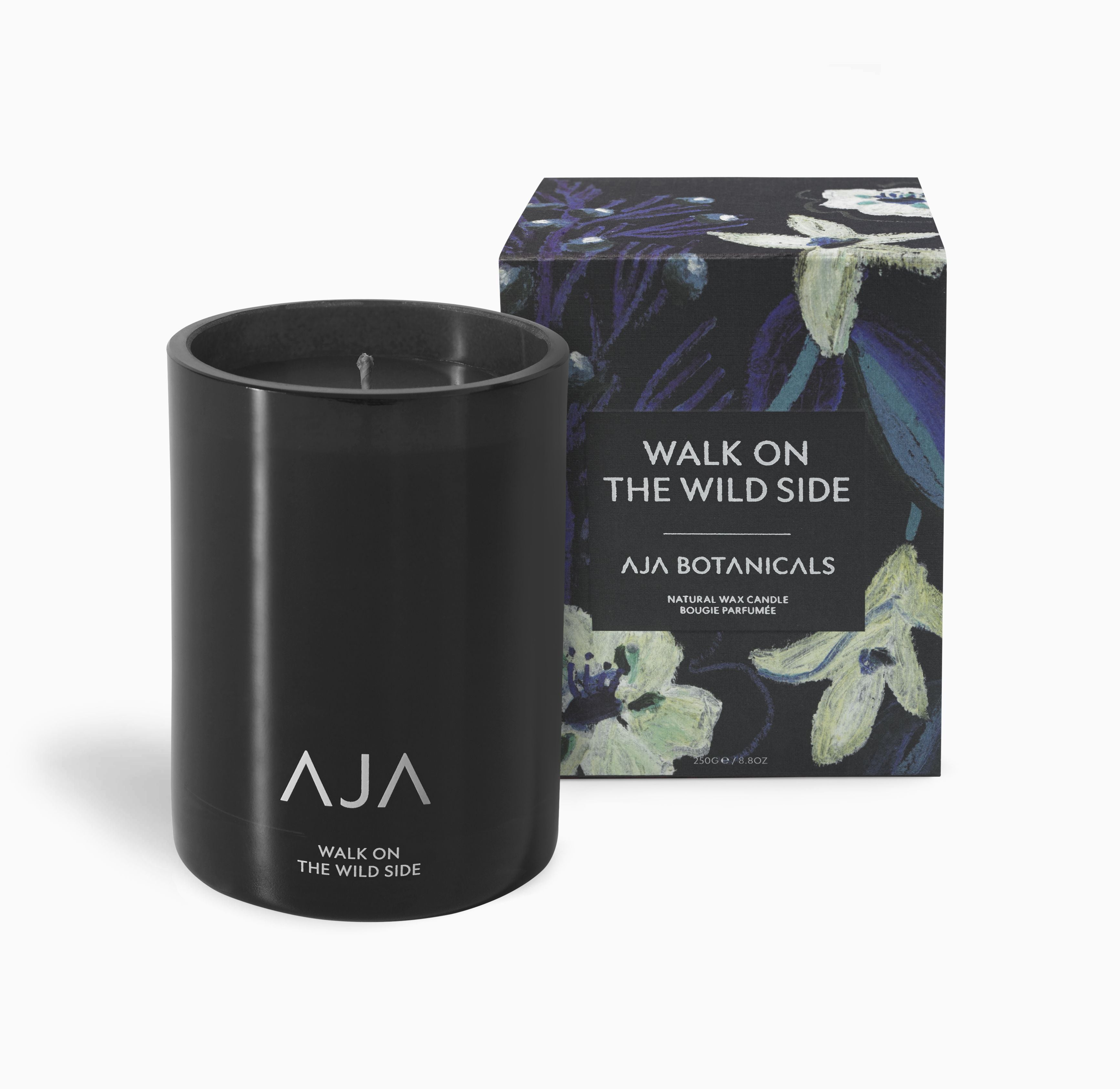 AJA BOTANICALS Walk On The Wild Side Single Wick Candle - Black-MALFORD OF LONDON SAVILE ROW MENSWEAR OUTLET