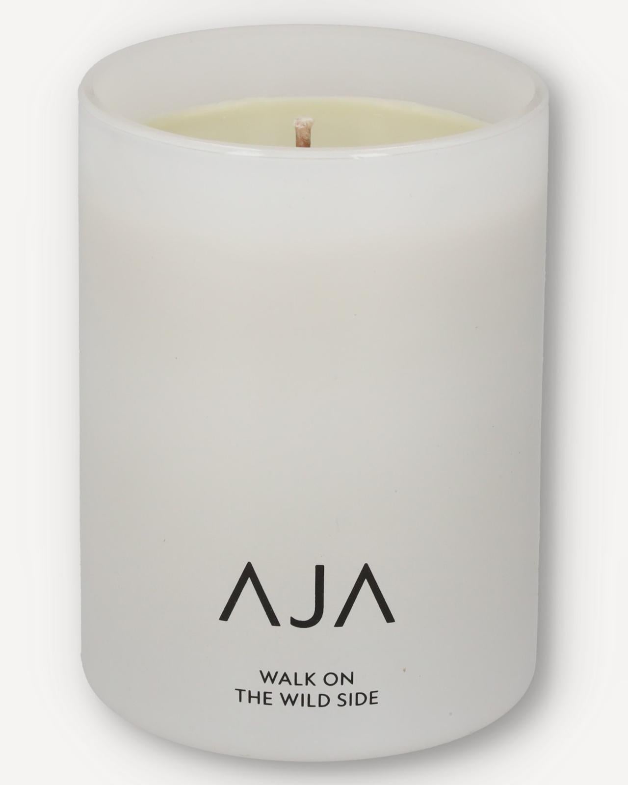 AJA BOTANICALS Walk On The Wild Side Single Wick Candle - White-MALFORD OF LONDON SAVILE ROW MENSWEAR OUTLET