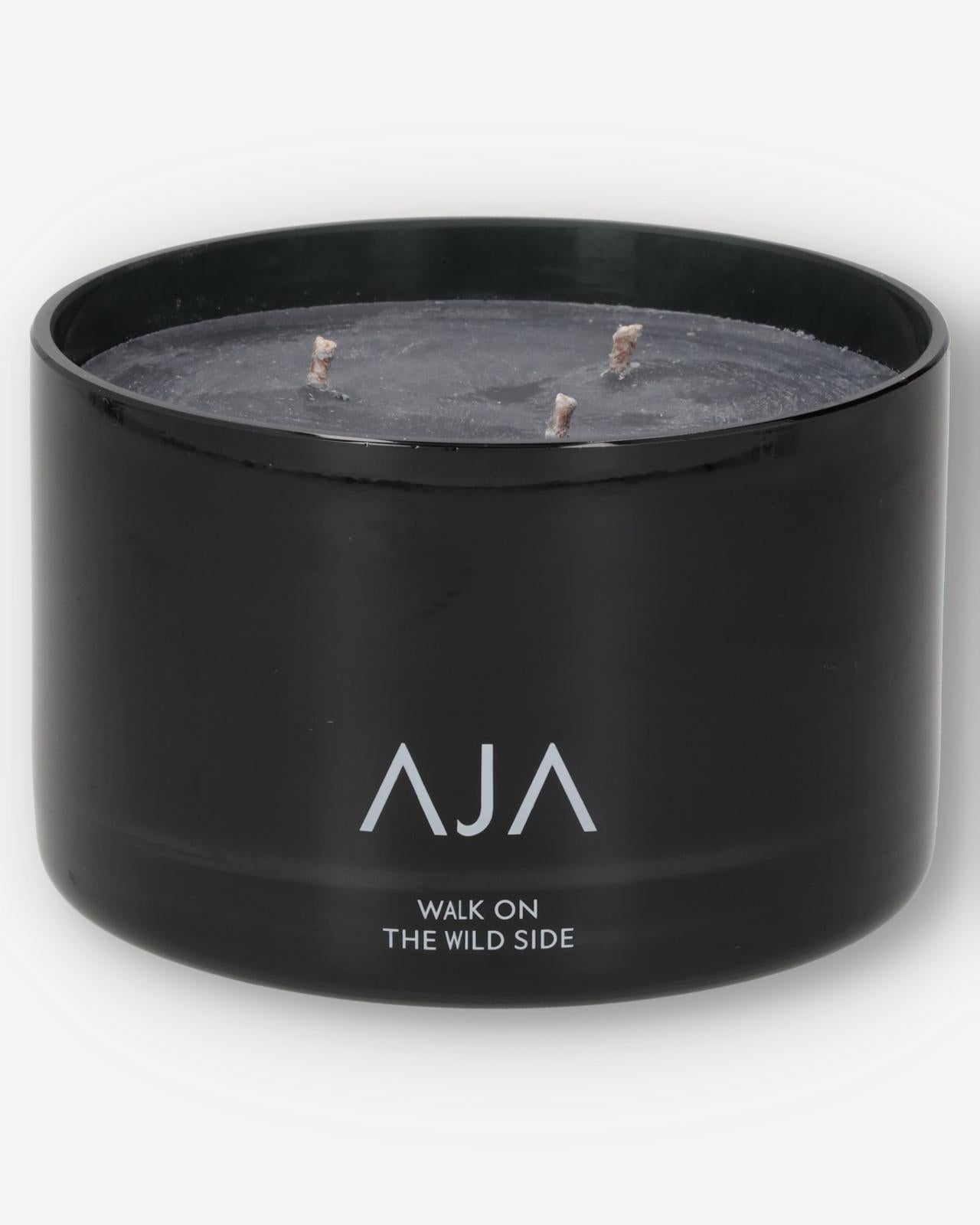 AJA BOTANICALS Walk On The Wild Side Three Wick Candle - Black-MALFORD OF LONDON SAVILE ROW MENSWEAR OUTLET