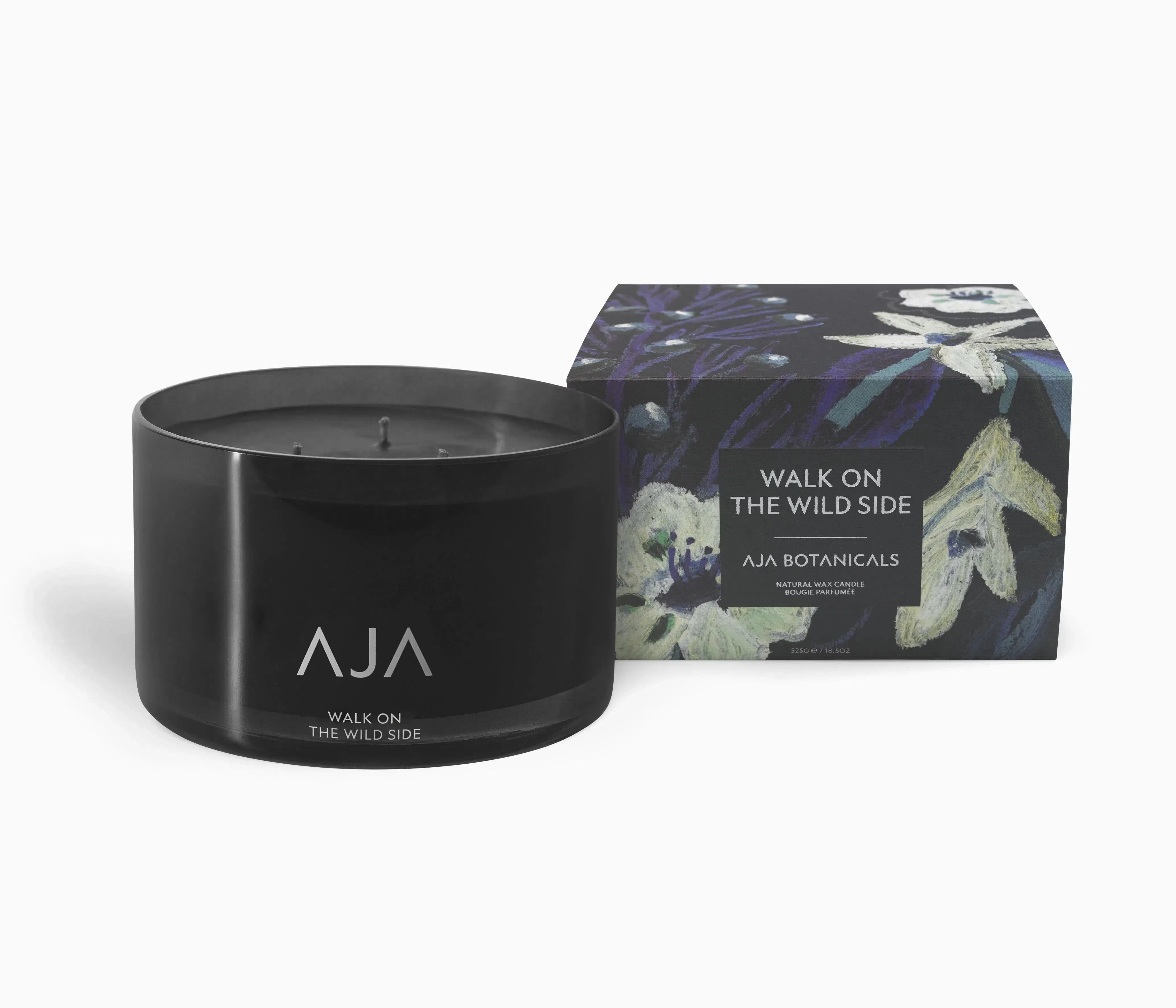 AJA BOTANICALS Walk On The Wild Side Three Wick Candle - Black-MALFORD OF LONDON SAVILE ROW MENSWEAR OUTLET