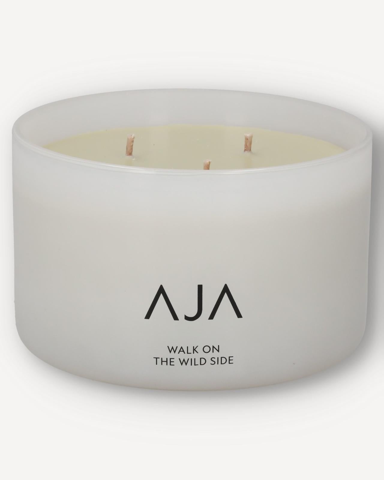 AJA BOTANICALS Walk On The Wild Side Three Wick Candle - White-MALFORD OF LONDON SAVILE ROW MENSWEAR OUTLET