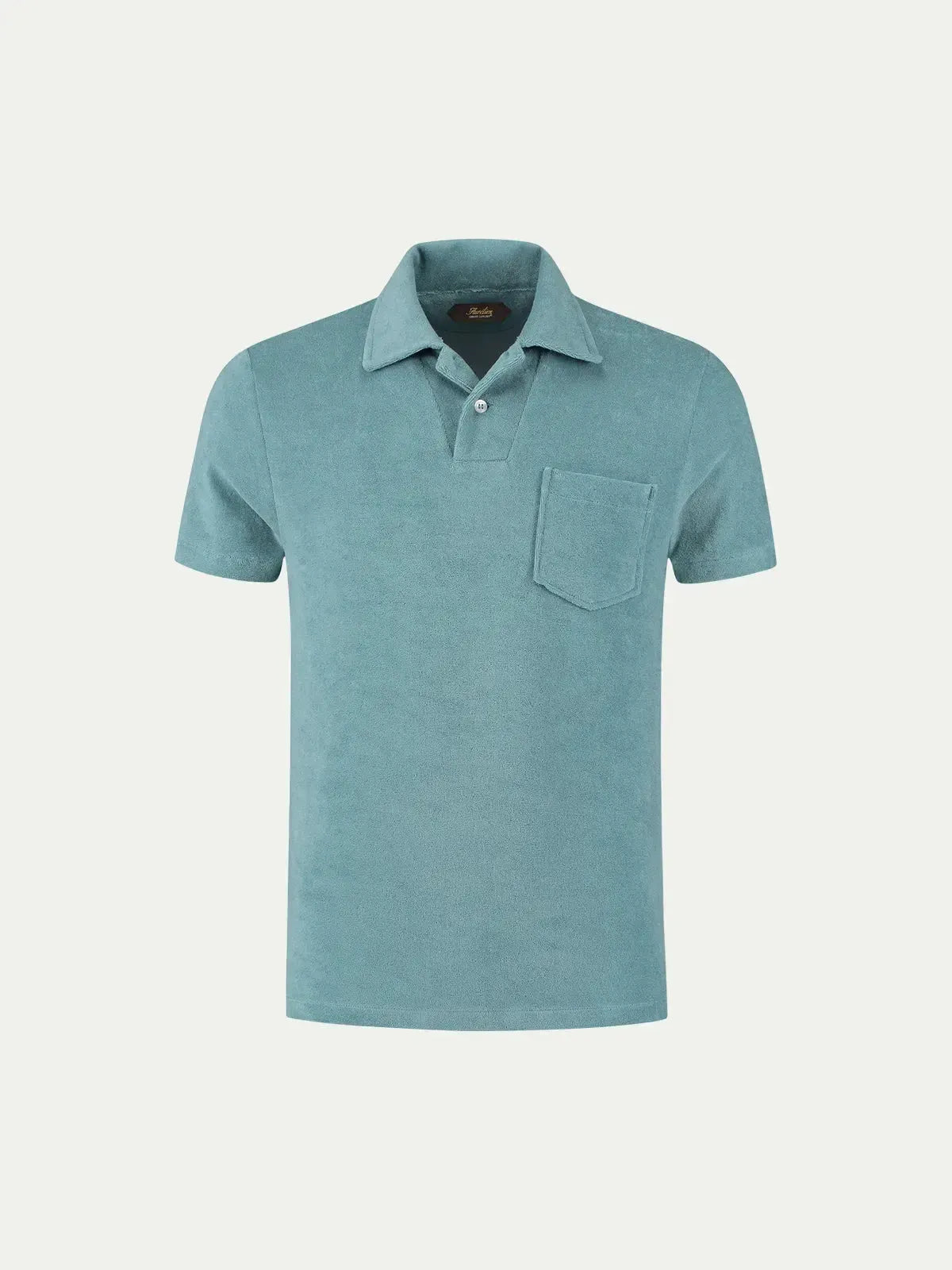 AURELIEN TERRY POLO SHIRT 2 AQUAMARINE-MALFORD OF LONDON SAVILE ROW MENSWEAR OUTLET