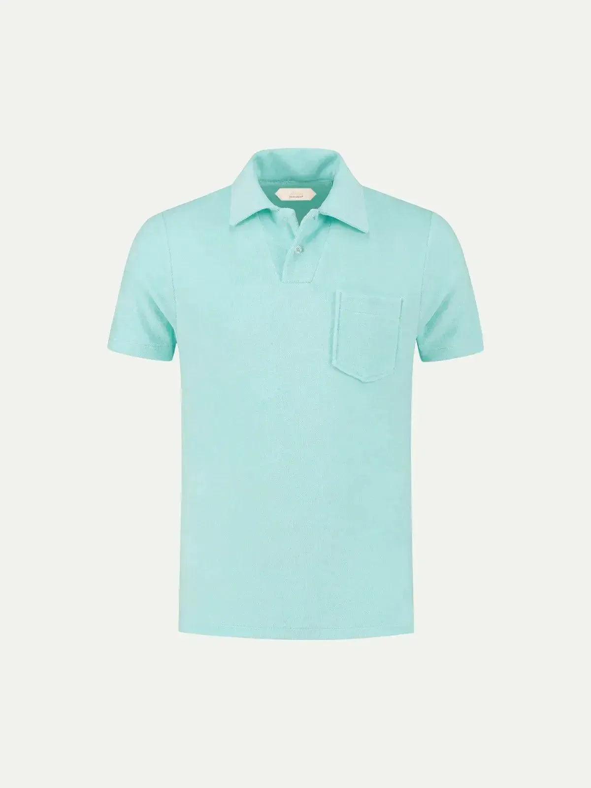 AURELIEN TERRY POLO SHIRT 2 MINT-MALFORD OF LONDON SAVILE ROW MENSWEAR OUTLET