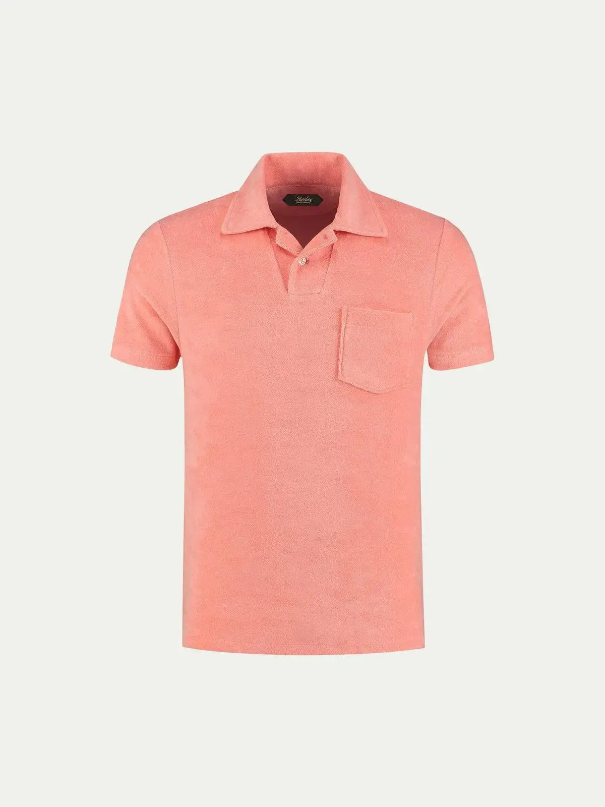 AURELIEN TERRY POLO SHIRT 2 PINK-MALFORD OF LONDON SAVILE ROW MENSWEAR OUTLET