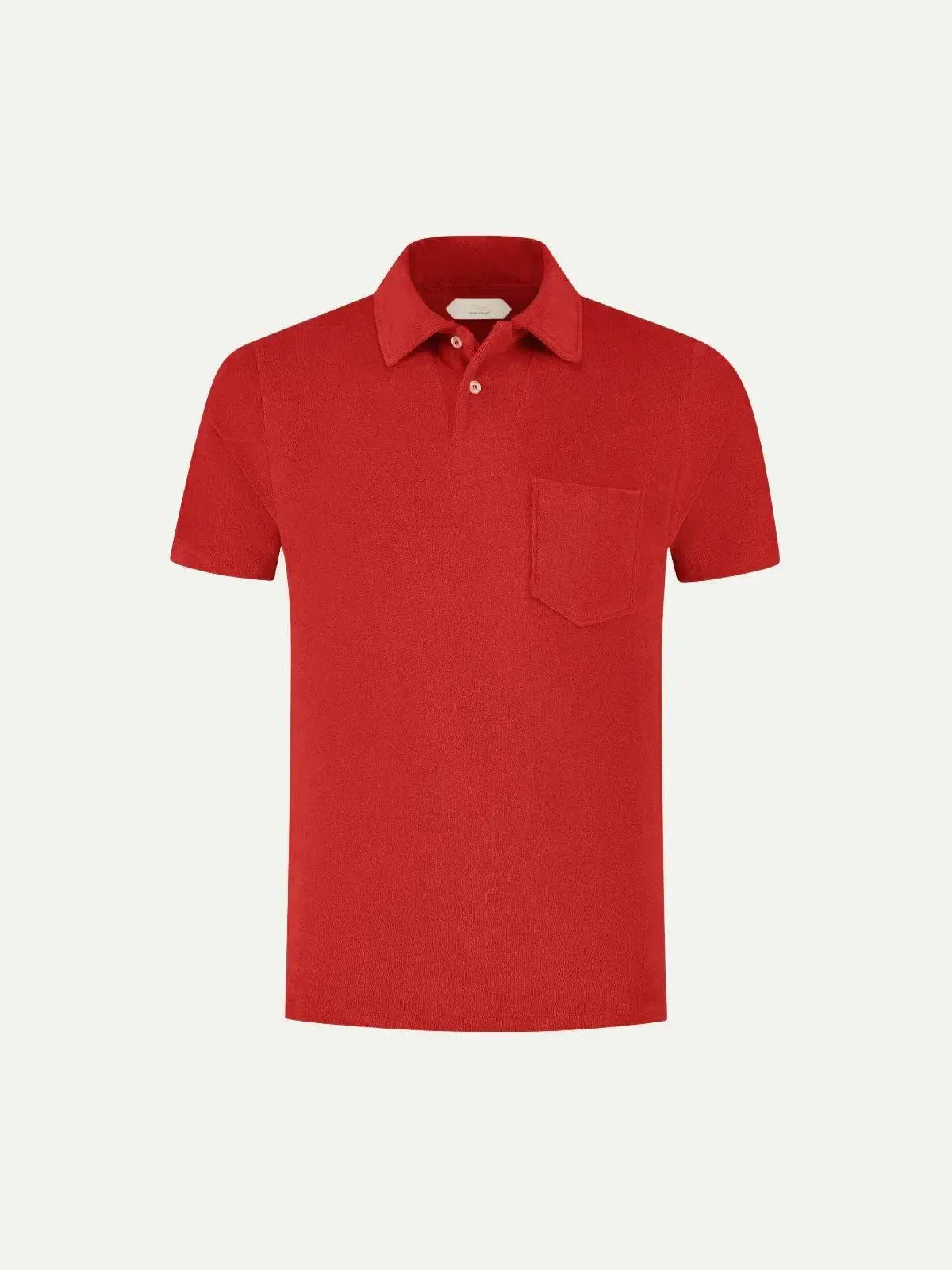AURELIEN TERRY POLO SHIRT 2 RED-MALFORD OF LONDON SAVILE ROW MENSWEAR OUTLET