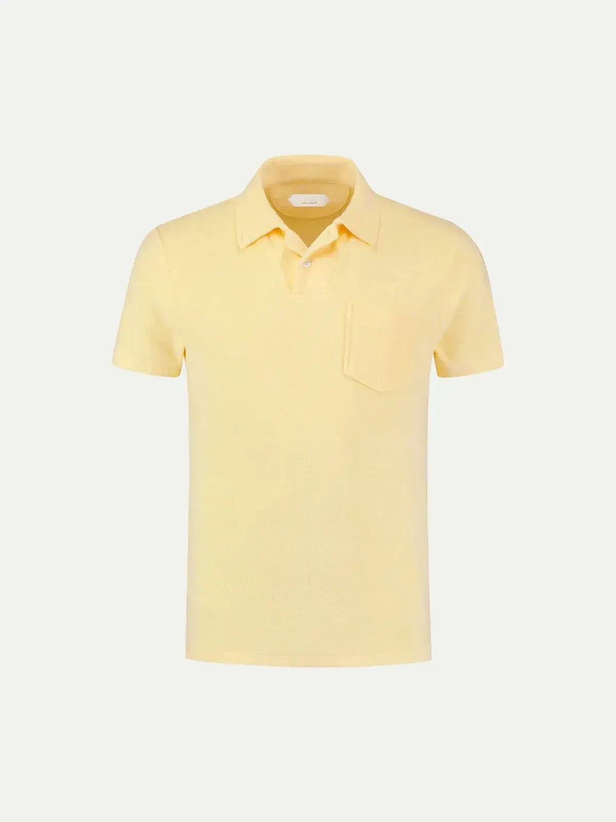 AURELIEN TERRY POLO SHIRT 2 YELLOW-MALFORD OF LONDON SAVILE ROW MENSWEAR OUTLET