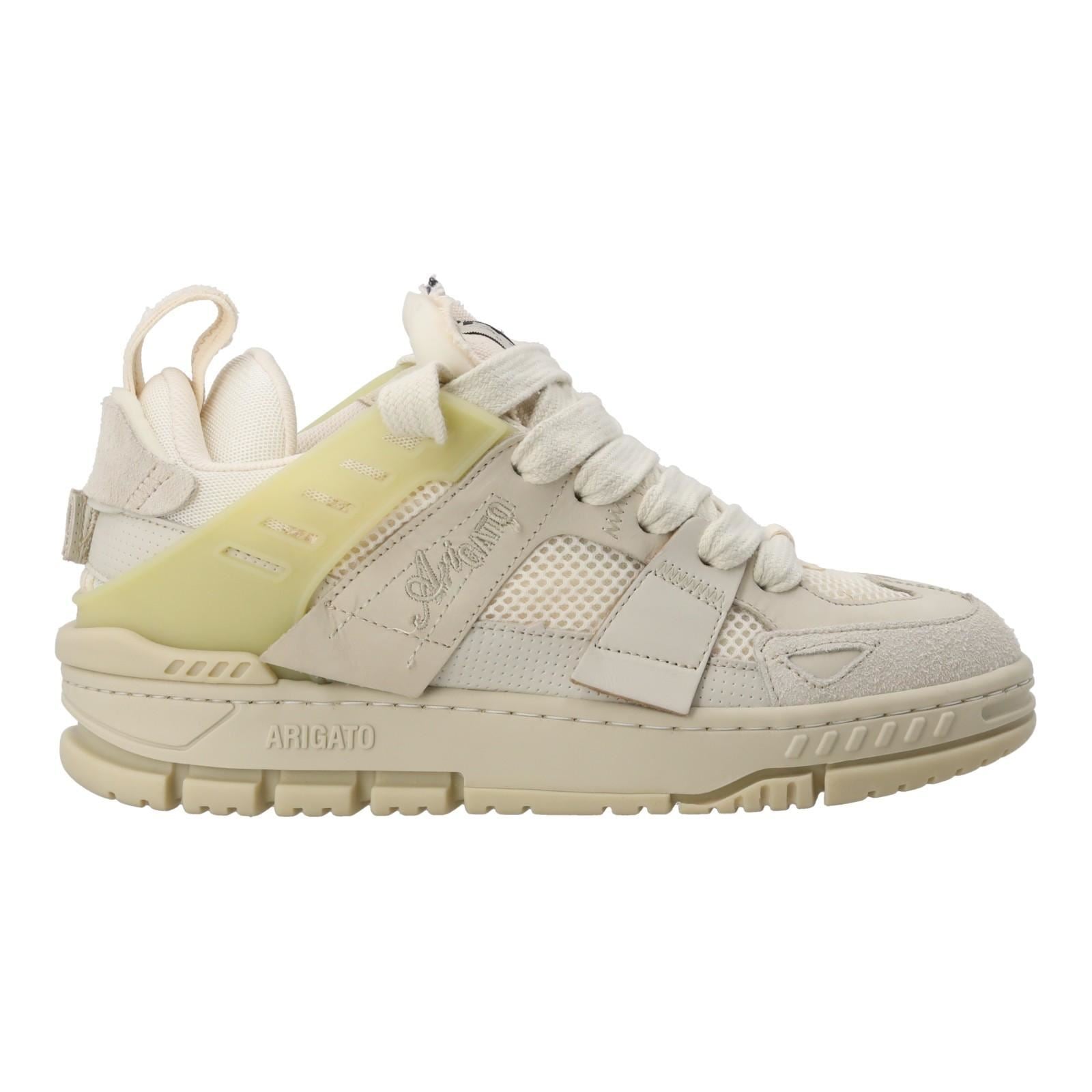 AXEL ARIGATO Area Patchwork Trainers Low Top Lace Up Beige-MALFORD OF LONDON SAVILE ROW MENSWEAR OUTLET