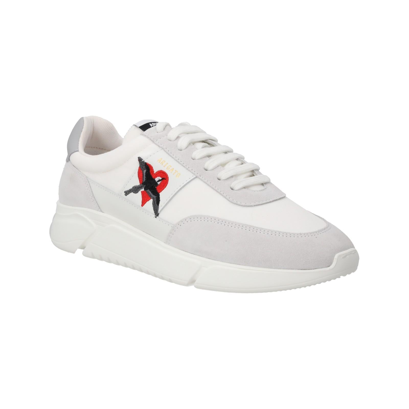 AXEL ARIGATO Genesis Lovebird Trainer Low Top White/Grey-MALFORD OF LONDON SAVILE ROW MENSWEAR OUTLET