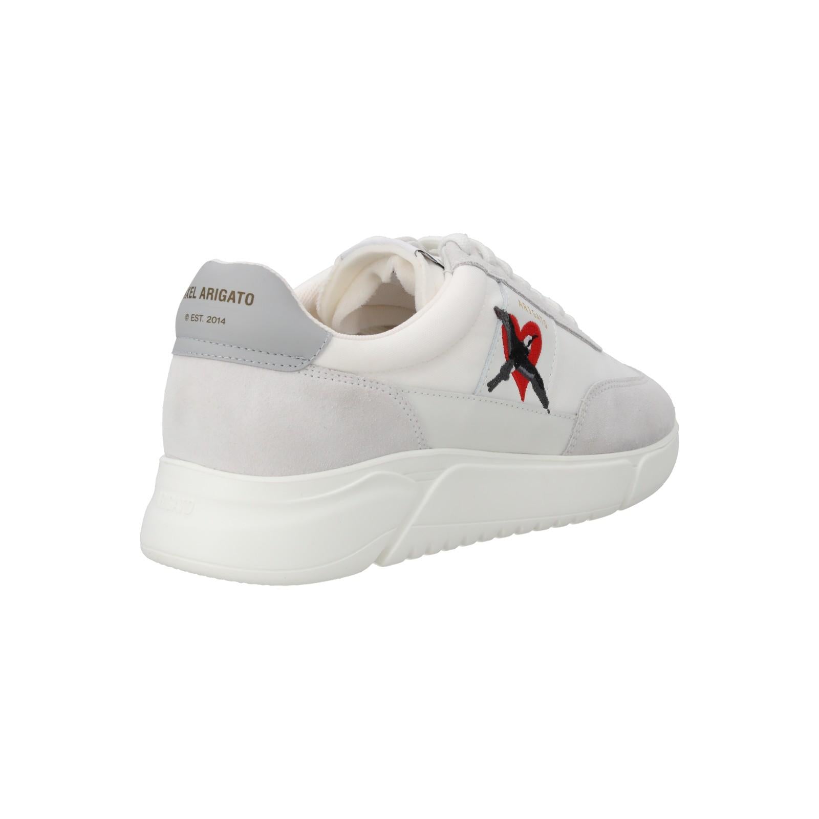 AXEL ARIGATO Genesis Lovebird Trainer Low Top White/Grey-MALFORD OF LONDON SAVILE ROW MENSWEAR OUTLET