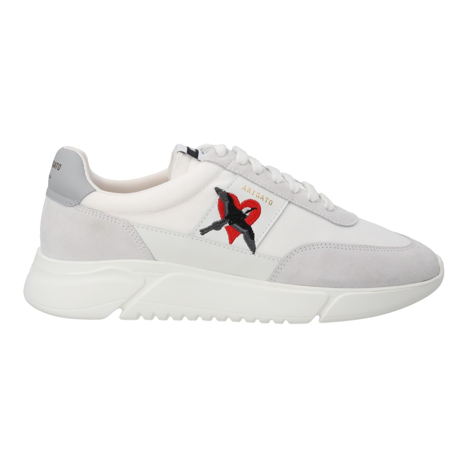 AXEL ARIGATO Genesis Lovebird Trainer Low Top White/Grey-MALFORD OF LONDON SAVILE ROW MENSWEAR OUTLET