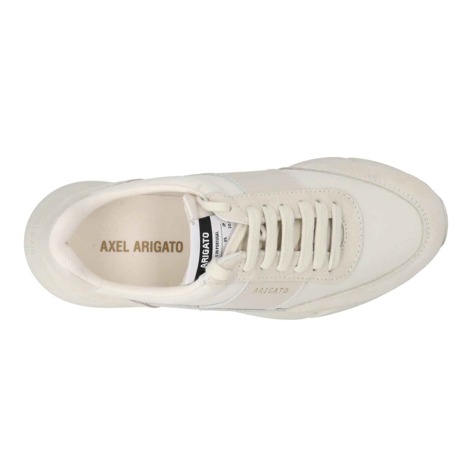 AXEL ARIGATO Genesis Monochrome Trainers Low Top Lace Up Cream-MALFORD OF LONDON SAVILE ROW MENSWEAR OUTLET