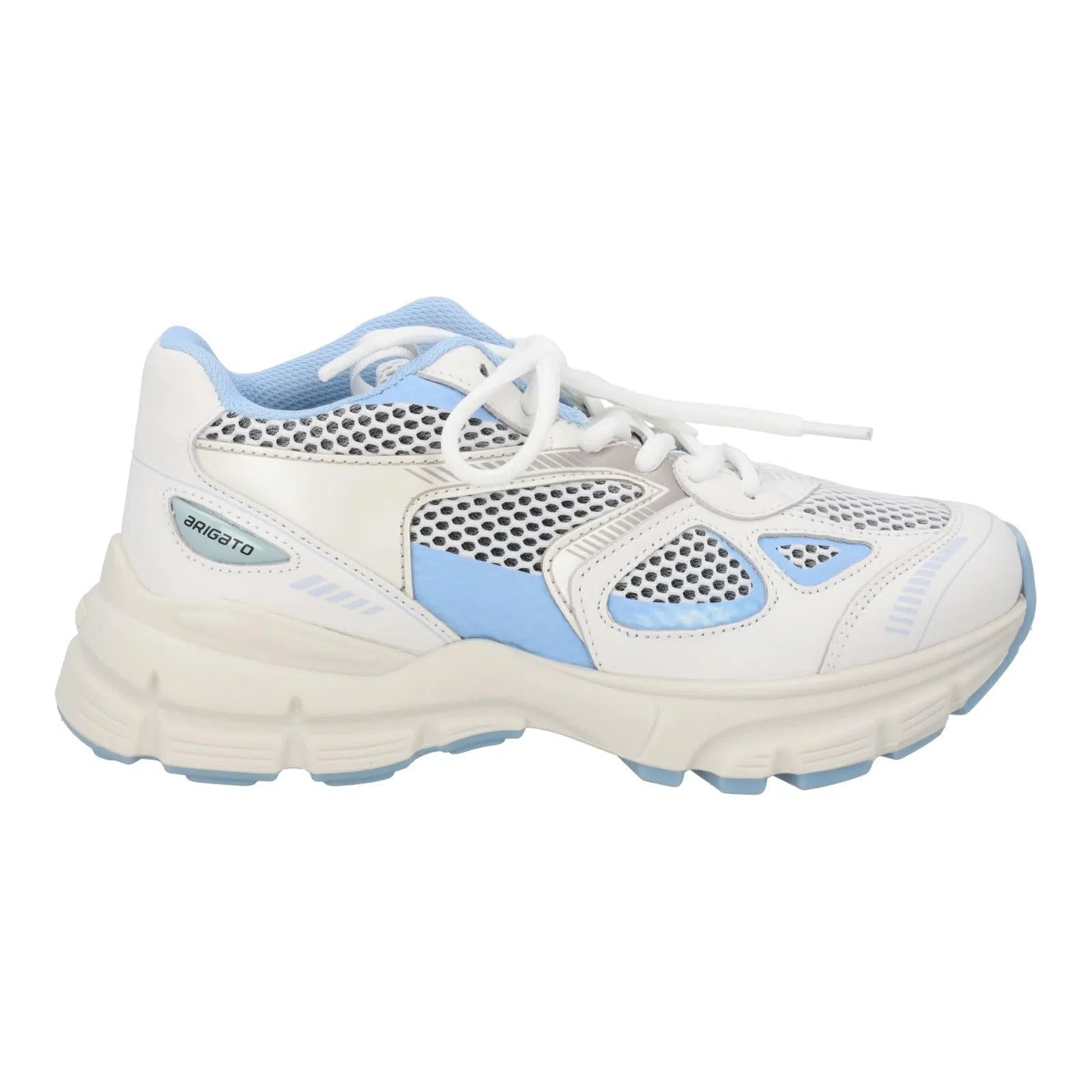 AXEL ARIGATO Marathon Trainer Low Top White/Light Blue-MALFORD OF LONDON SAVILE ROW MENSWEAR OUTLET