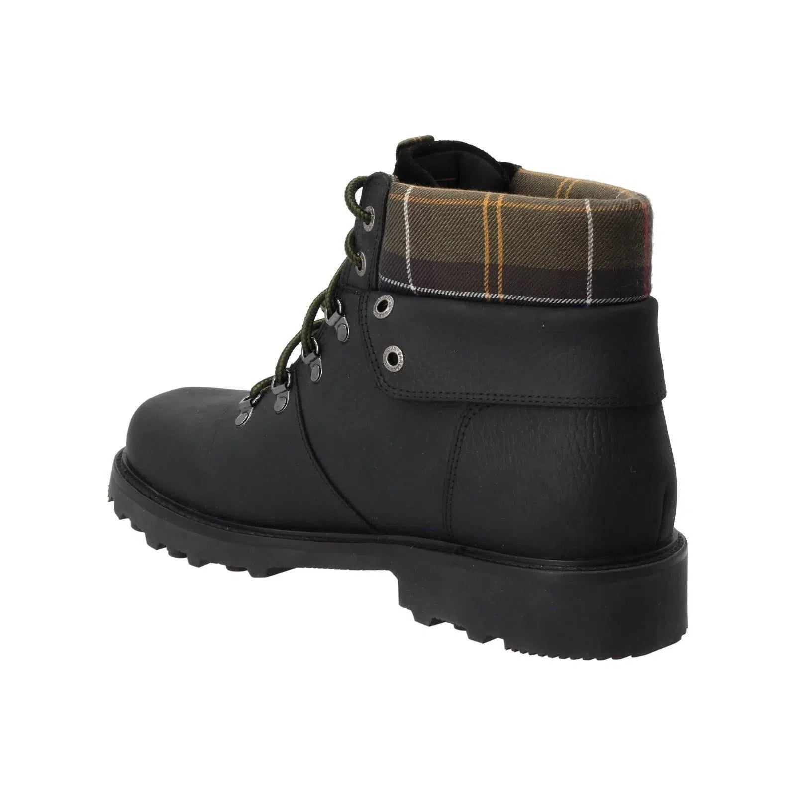 BARBOUR Burne Ankle Boots Lace Up Black Tartan Trim RRP160-MALFORD OF LONDON SAVILE ROW MENSWEAR OUTLET