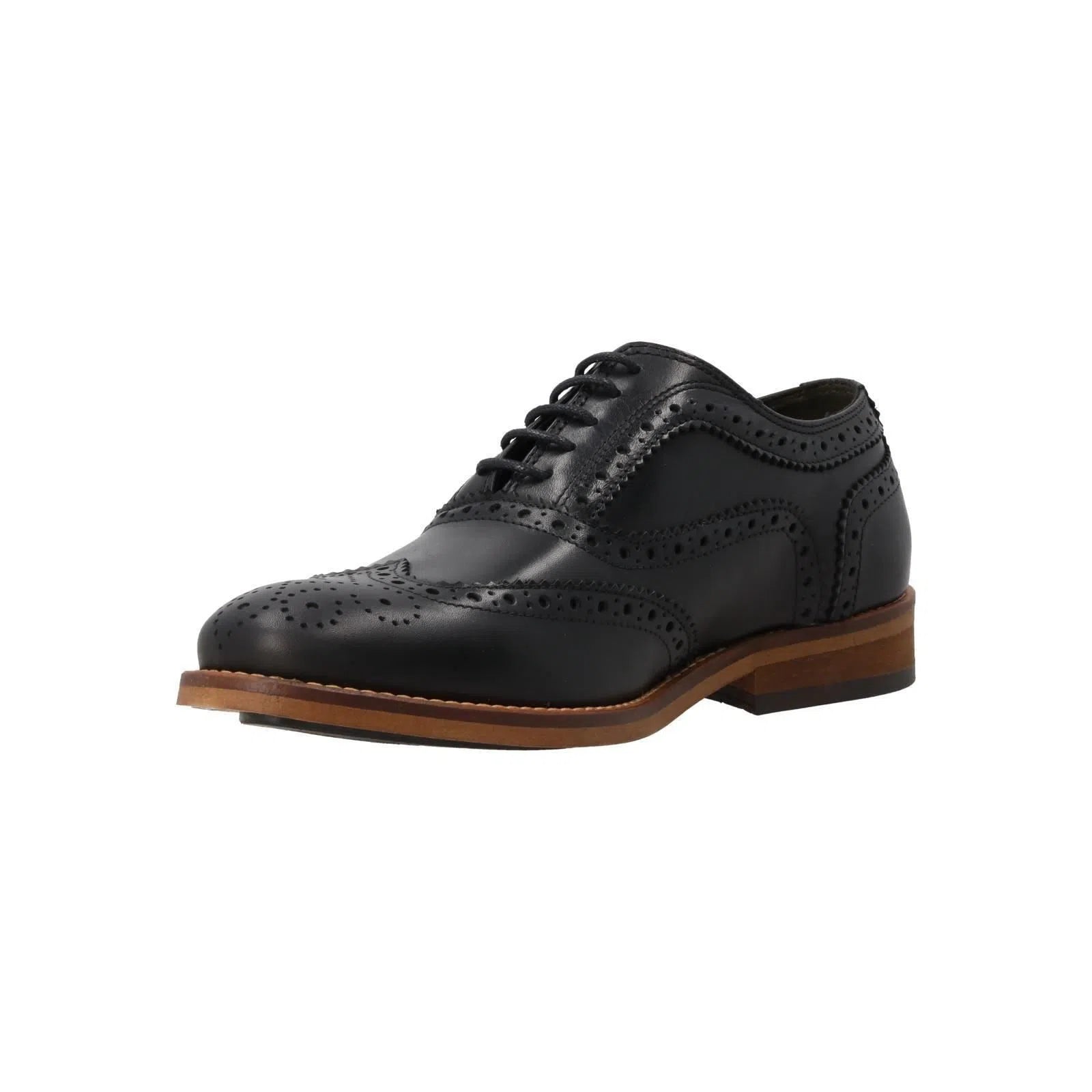 BARBOUR Isham Brogue Shoes Lace Up Black Leather-MALFORD OF LONDON SAVILE ROW MENSWEAR OUTLET