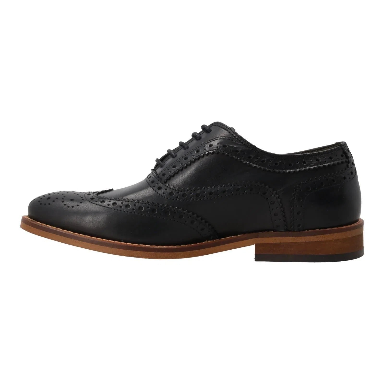 BARBOUR Isham Brogue Shoes Lace Up Black Leather-MALFORD OF LONDON SAVILE ROW MENSWEAR OUTLET