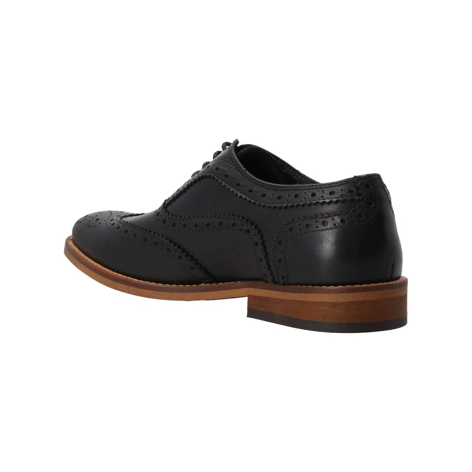 BARBOUR Isham Brogue Shoes Lace Up Black Leather-MALFORD OF LONDON SAVILE ROW MENSWEAR OUTLET