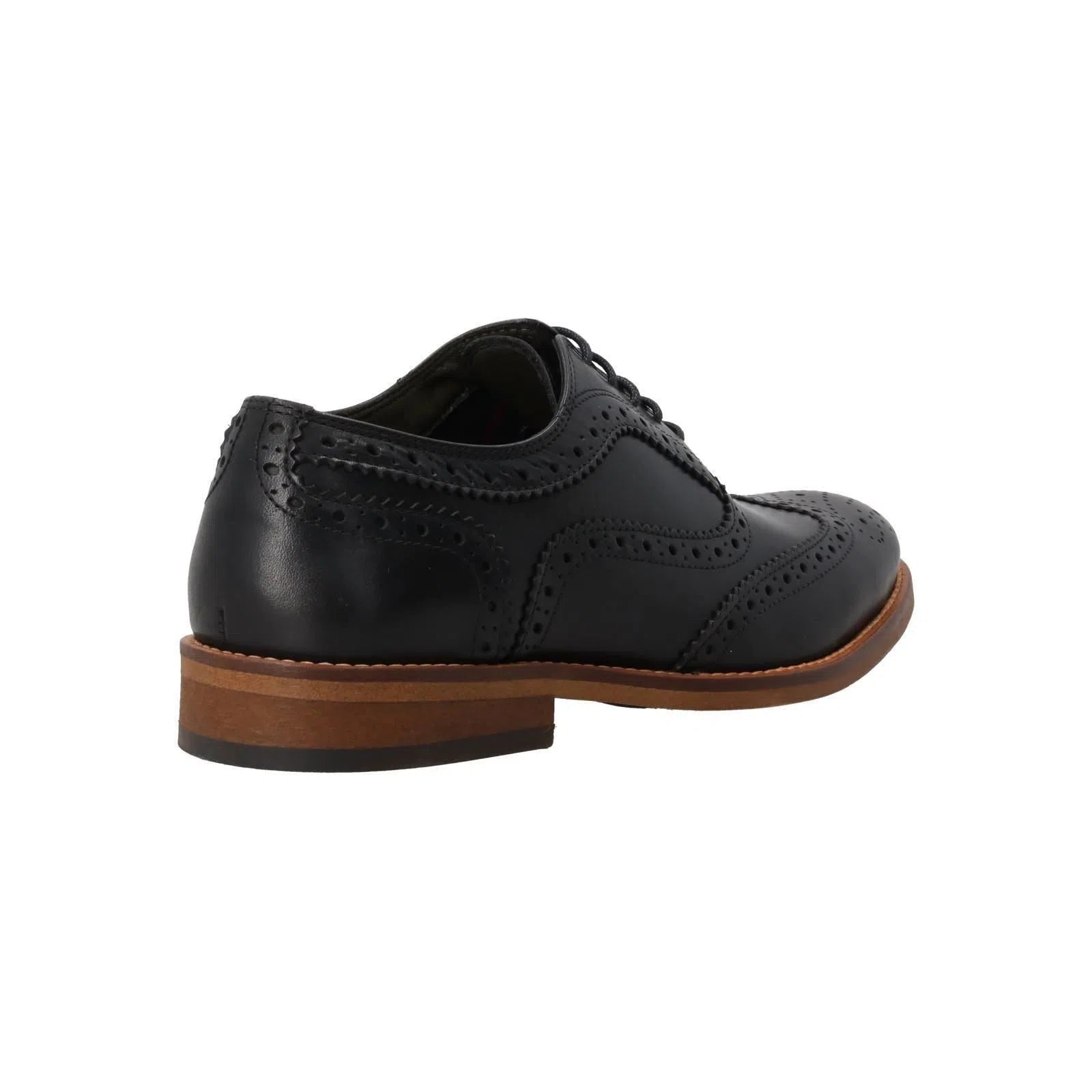 BARBOUR Isham Brogue Shoes Lace Up Black Leather-MALFORD OF LONDON SAVILE ROW MENSWEAR OUTLET