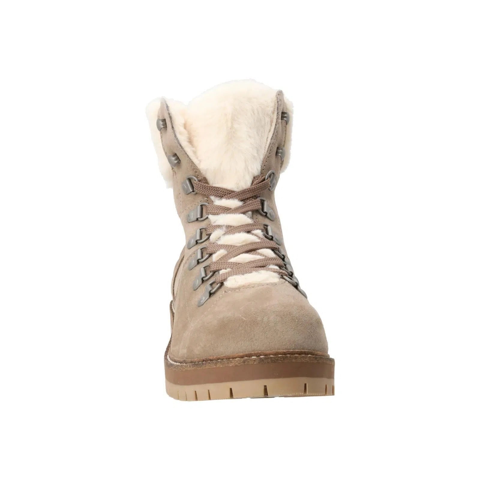 BARBOUR Lula Ankle Boots Lace Up Faux Fur Taupe-MALFORD OF LONDON SAVILE ROW MENSWEAR OUTLET