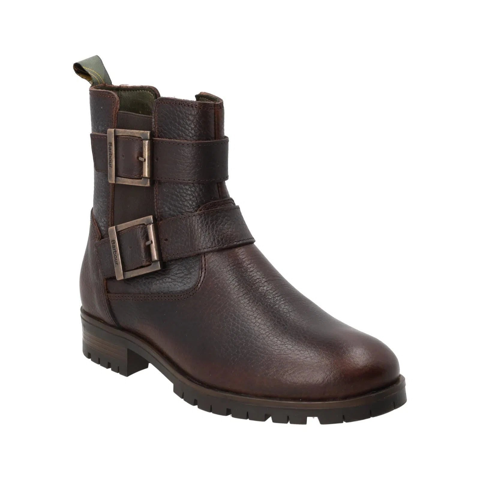 BARBOUR Marina Ankle Boots Two Buckle Dark Brown Leather-MALFORD OF LONDON SAVILE ROW MENSWEAR OUTLET