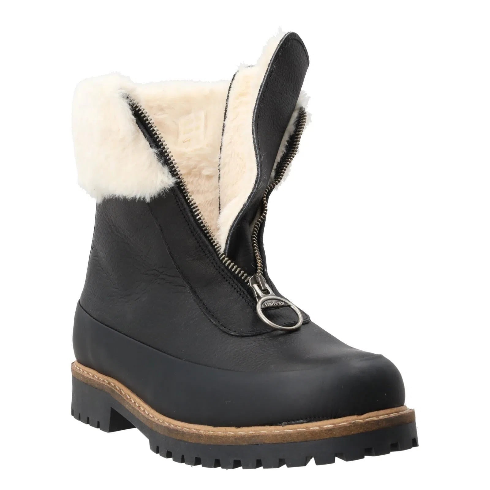 BARBOUR Rowen Ankle Boots Faux Fur Zip Front Black-MALFORD OF LONDON SAVILE ROW MENSWEAR OUTLET