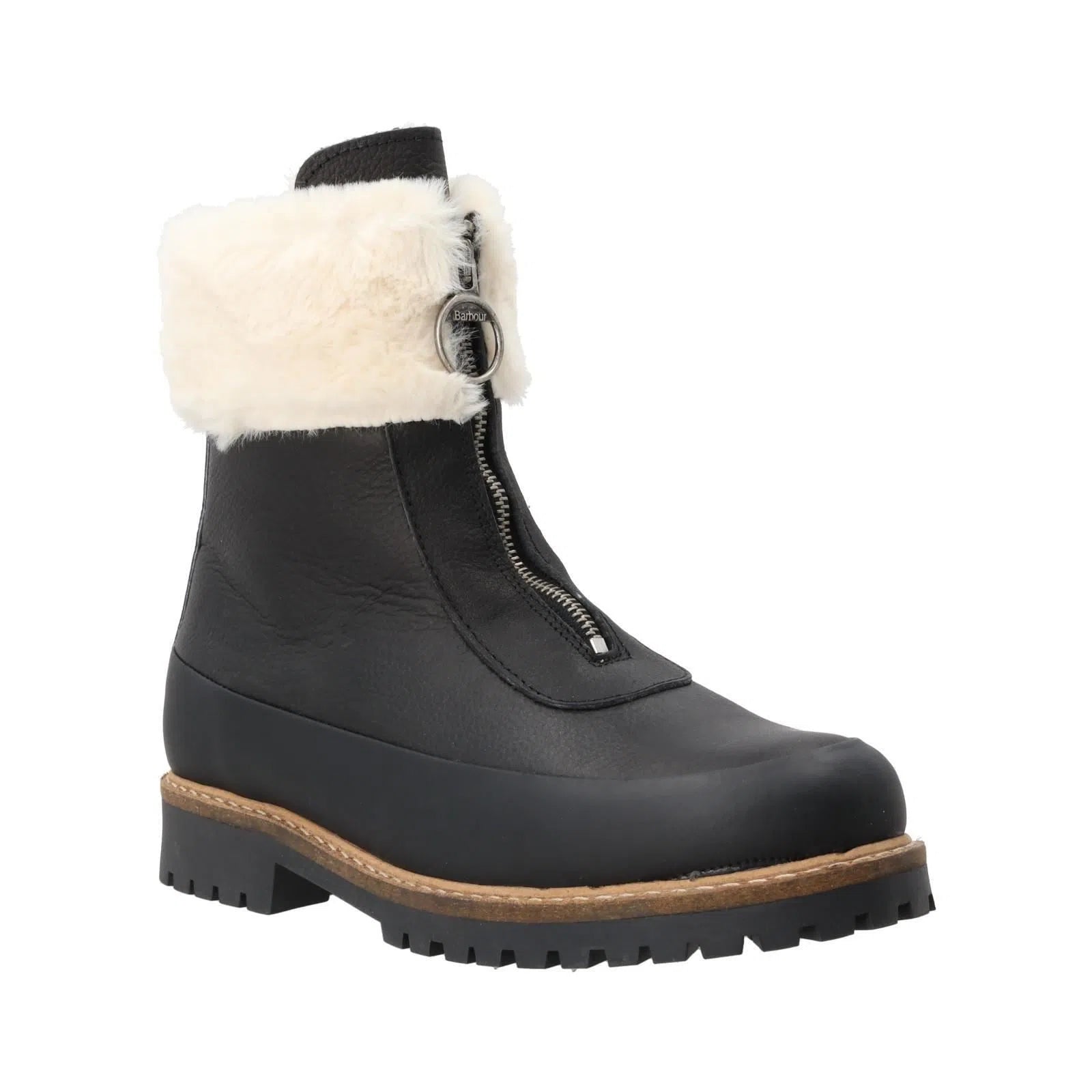 BARBOUR Rowen Ankle Boots Faux Fur Zip Front Black-MALFORD OF LONDON SAVILE ROW MENSWEAR OUTLET