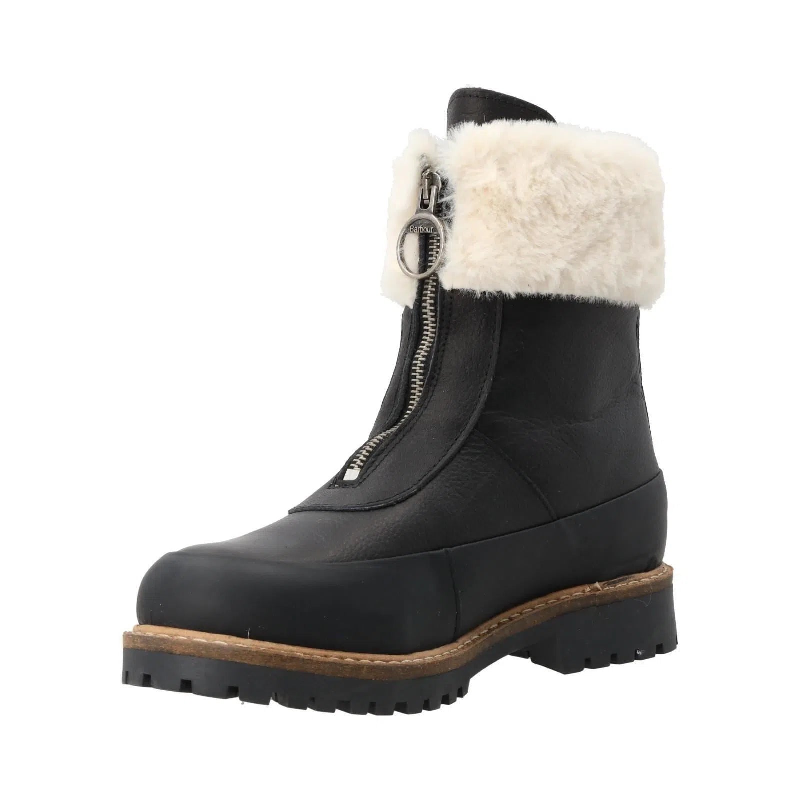 BARBOUR Rowen Ankle Boots Faux Fur Zip Front Black-MALFORD OF LONDON SAVILE ROW MENSWEAR OUTLET