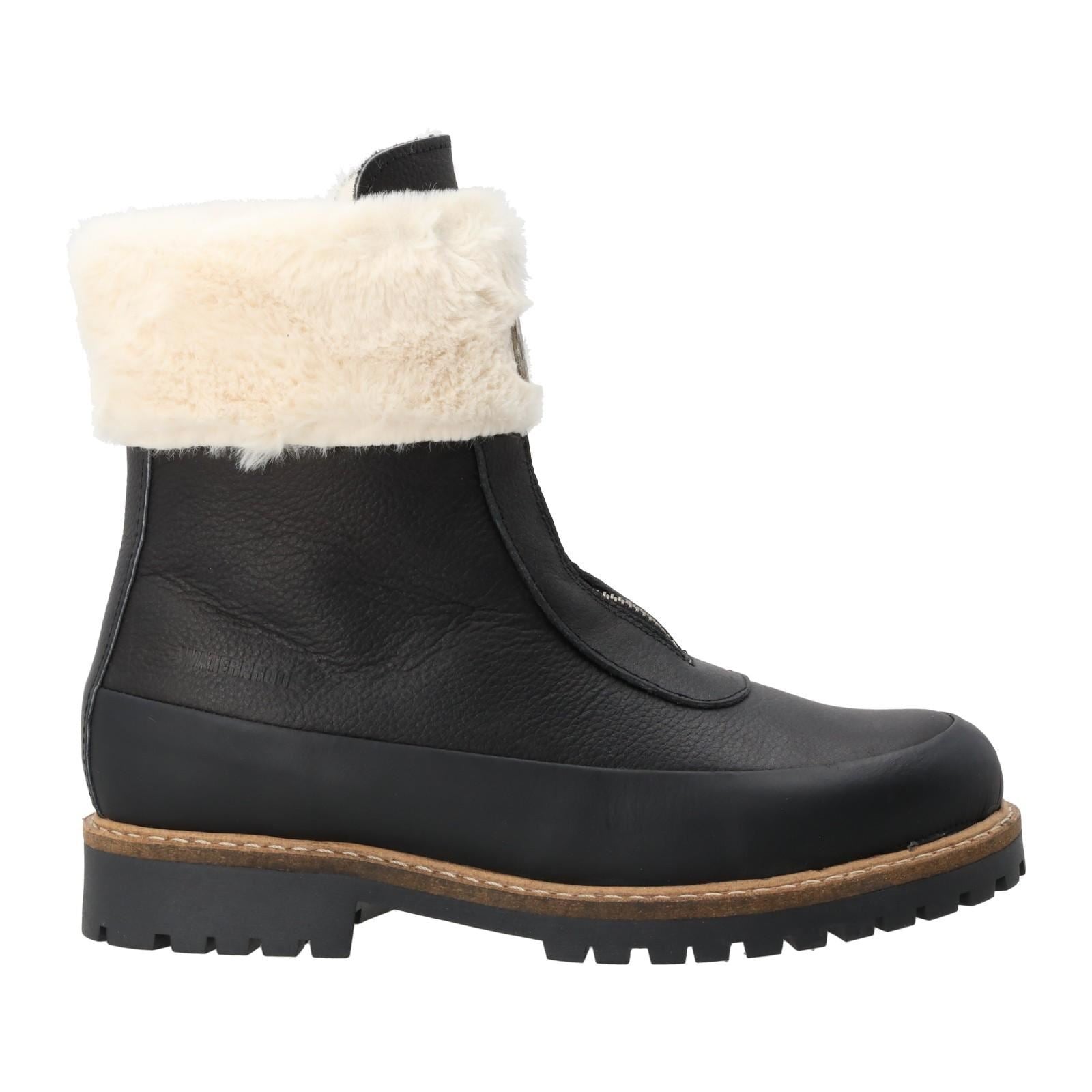 BARBOUR Rowen Ankle Boots Faux Fur Zip Front Black-MALFORD OF LONDON SAVILE ROW MENSWEAR OUTLET