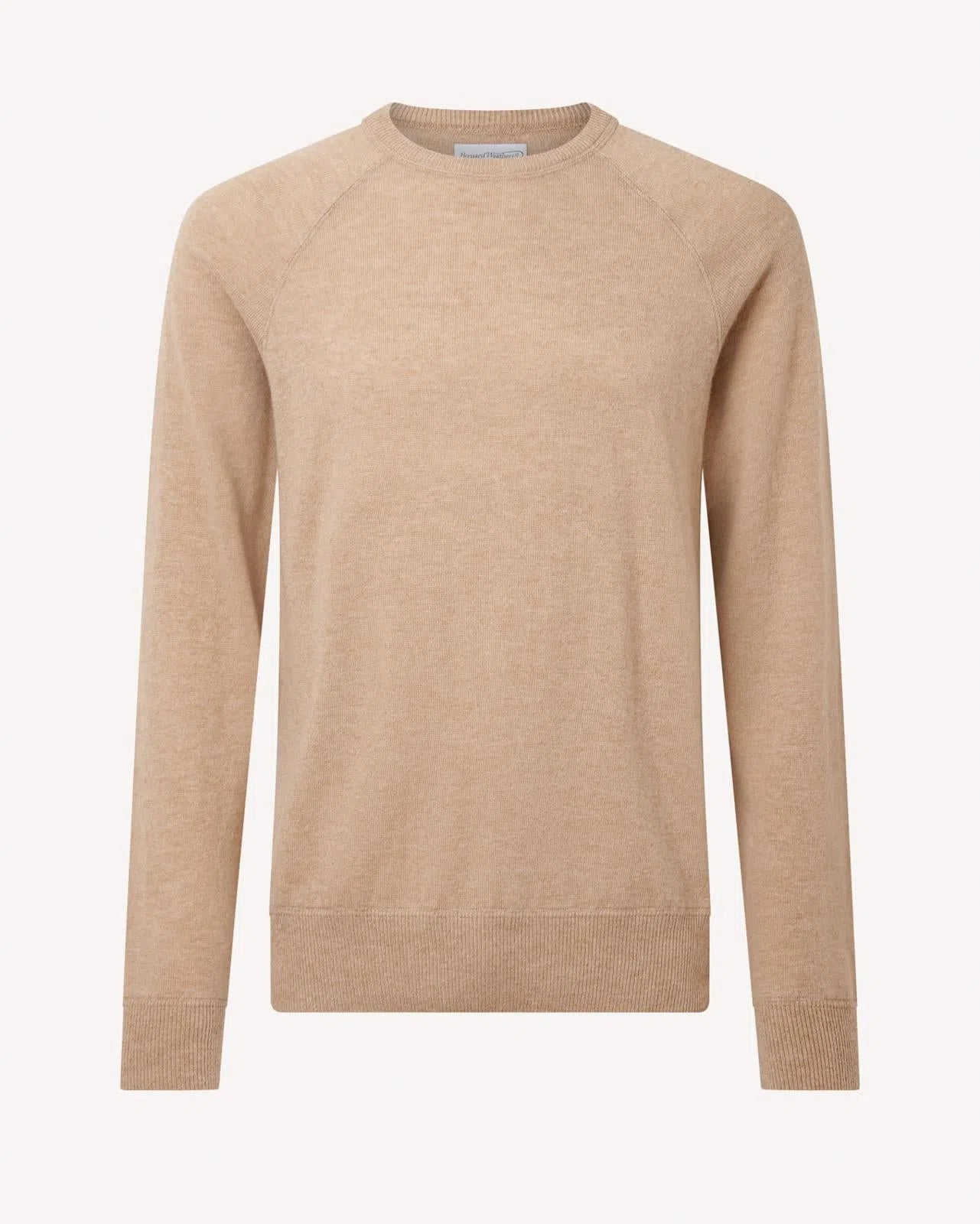 BERNARD WEATHERILL Crew Neck Pullover Jumper Camel-MALFORD OF LONDON SAVILE ROW MENSWEAR OUTLET