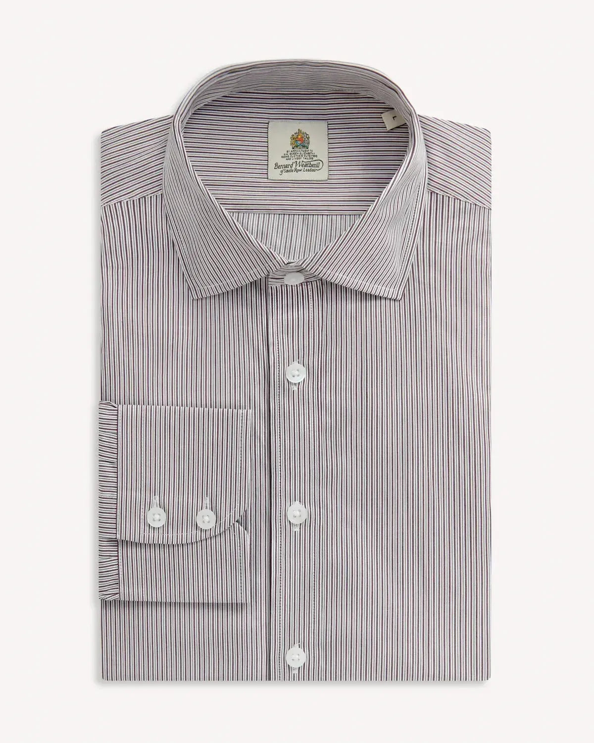 BERNARD WEATHERILL Multi Stripe Poplin Shirt Navy/Blue-MALFORD OF LONDON SAVILE ROW MENSWEAR OUTLET