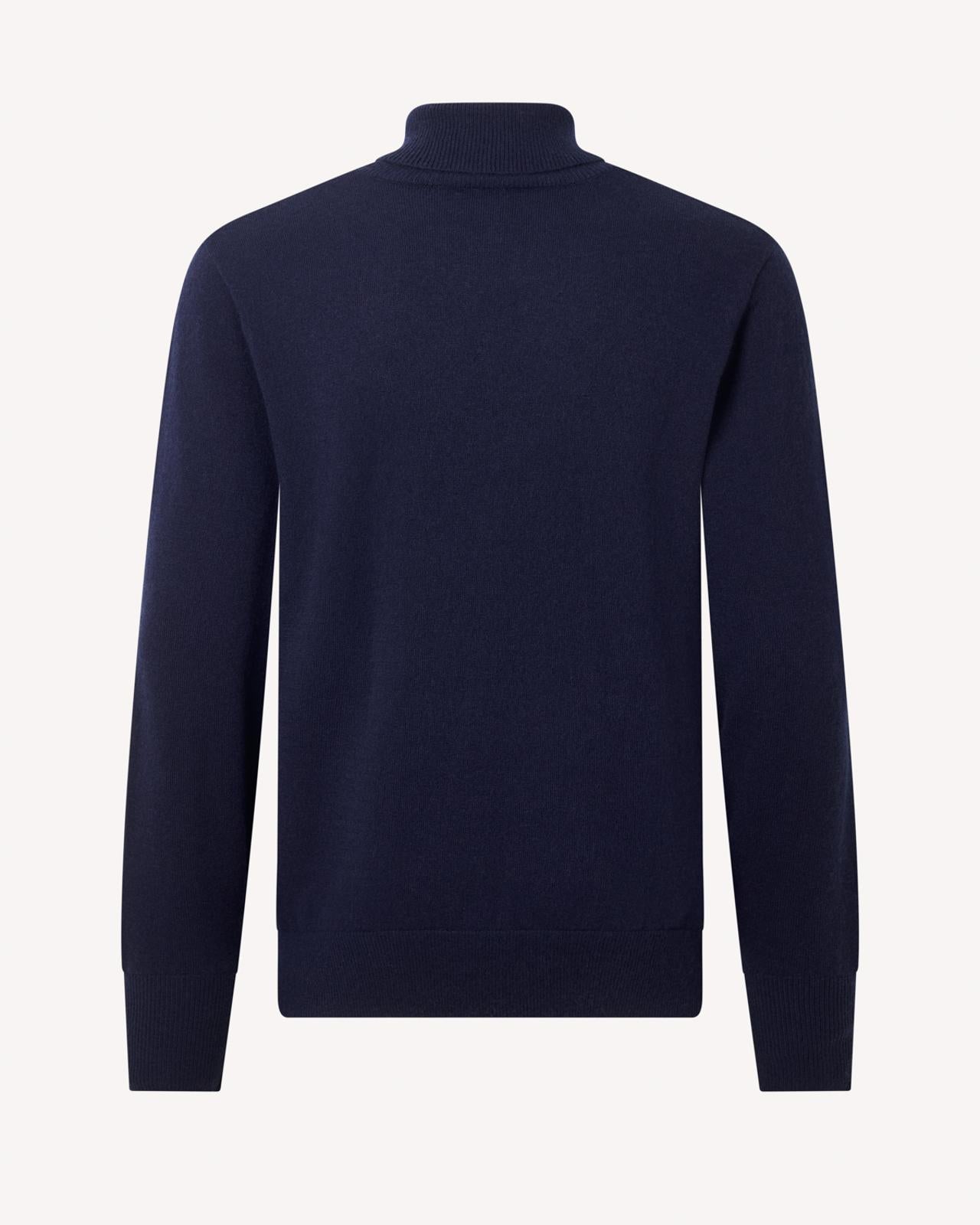 BERNARD WEATHERILL Roll Neck Pullover Jumper Savile Row Navy-MALFORD OF LONDON SAVILE ROW MENSWEAR OUTLET