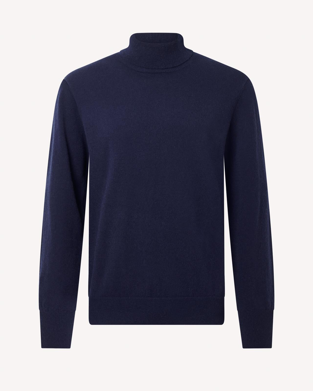 BERNARD WEATHERILL Roll Neck Pullover Jumper Savile Row Navy-MALFORD OF LONDON SAVILE ROW MENSWEAR OUTLET