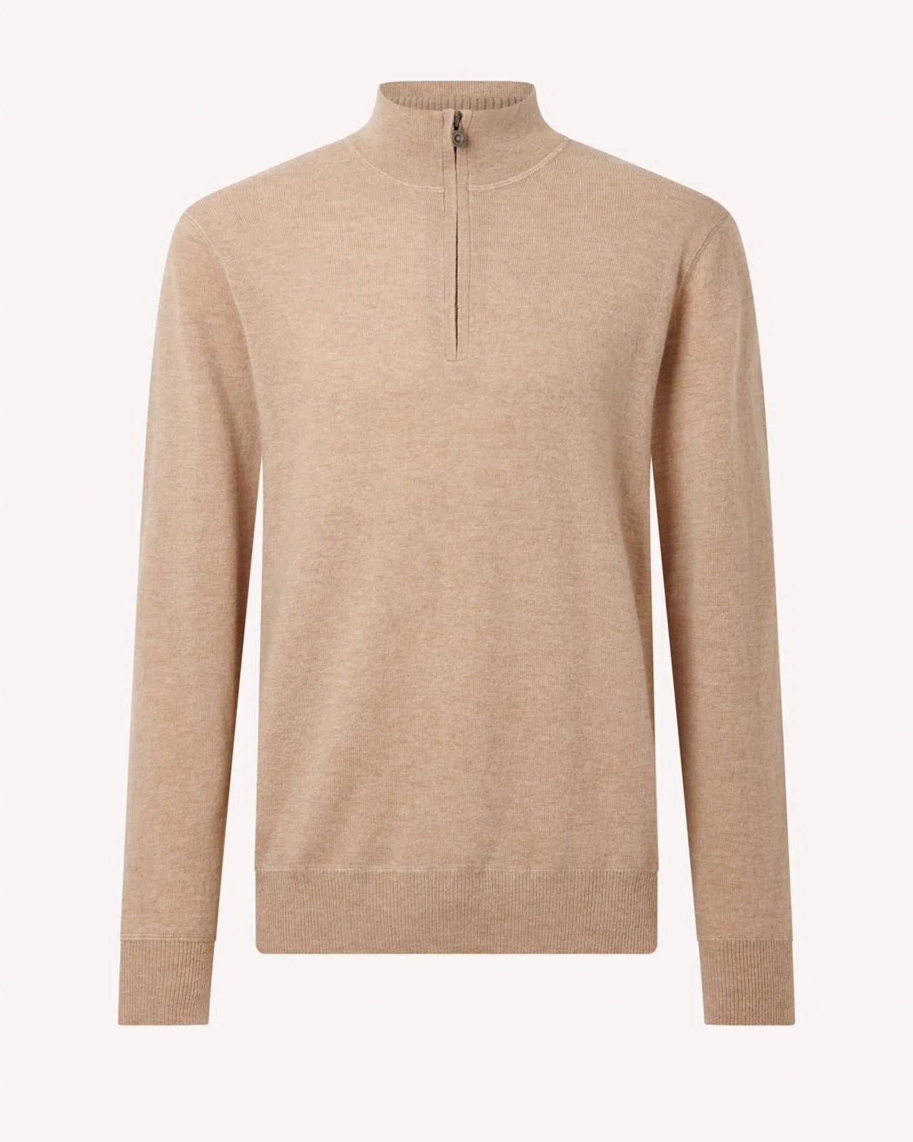 BERNARD WEATHERILL Stand Collar Pullover Jumper Camel-MALFORD OF LONDON SAVILE ROW MENSWEAR OUTLET