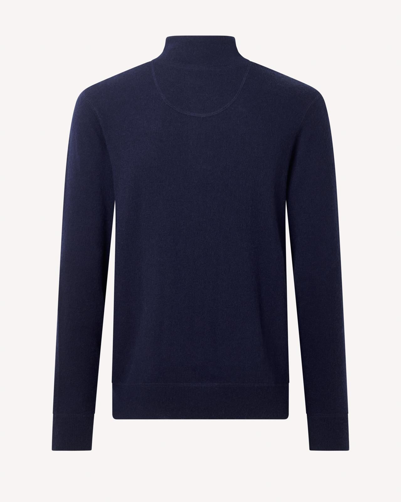 BERNARD WEATHERILL Stand Collar Pullover Jumper Savile Row Navy-MALFORD OF LONDON SAVILE ROW MENSWEAR OUTLET