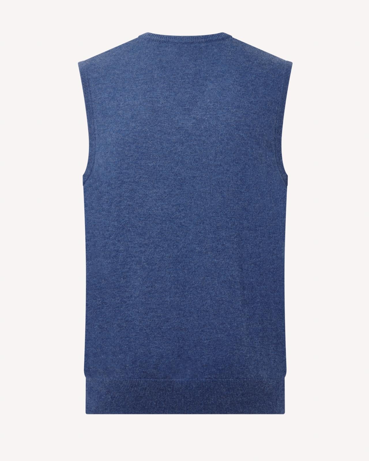 BERNARD WEATHERILL V-neck 1/4 Zip Vest Gilet Channel Isle Blue-MALFORD OF LONDON SAVILE ROW MENSWEAR OUTLET