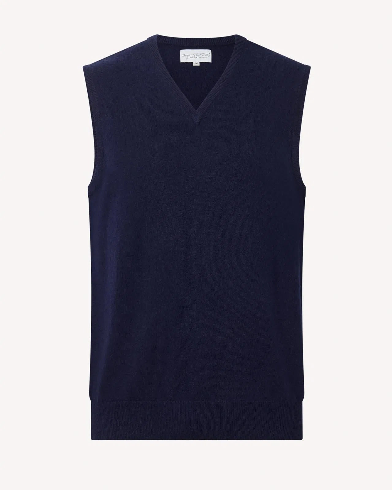 BERNARD WEATHERILL V-neck 1/4 Zip Vest Gilet Savile Row Navy-MALFORD OF LONDON SAVILE ROW MENSWEAR OUTLET